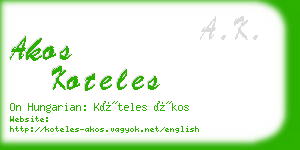 akos koteles business card